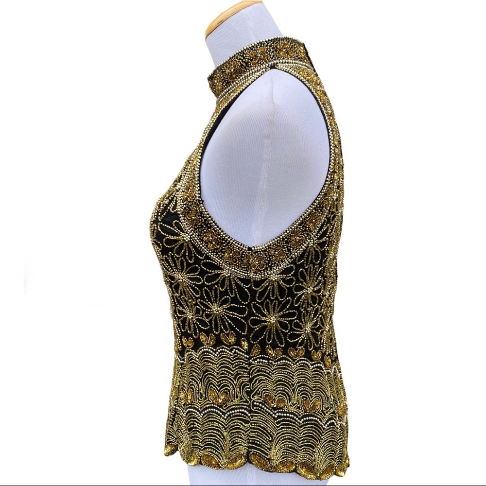 Laurence Kazar Vintage Beaded & Silk Tank Top - Picture 5 of 11